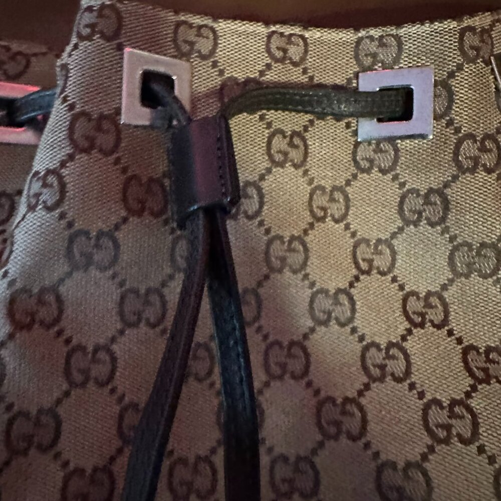 Gucci GG Pattern Rucksack Drawstring Backpack - Picture 10 of 16